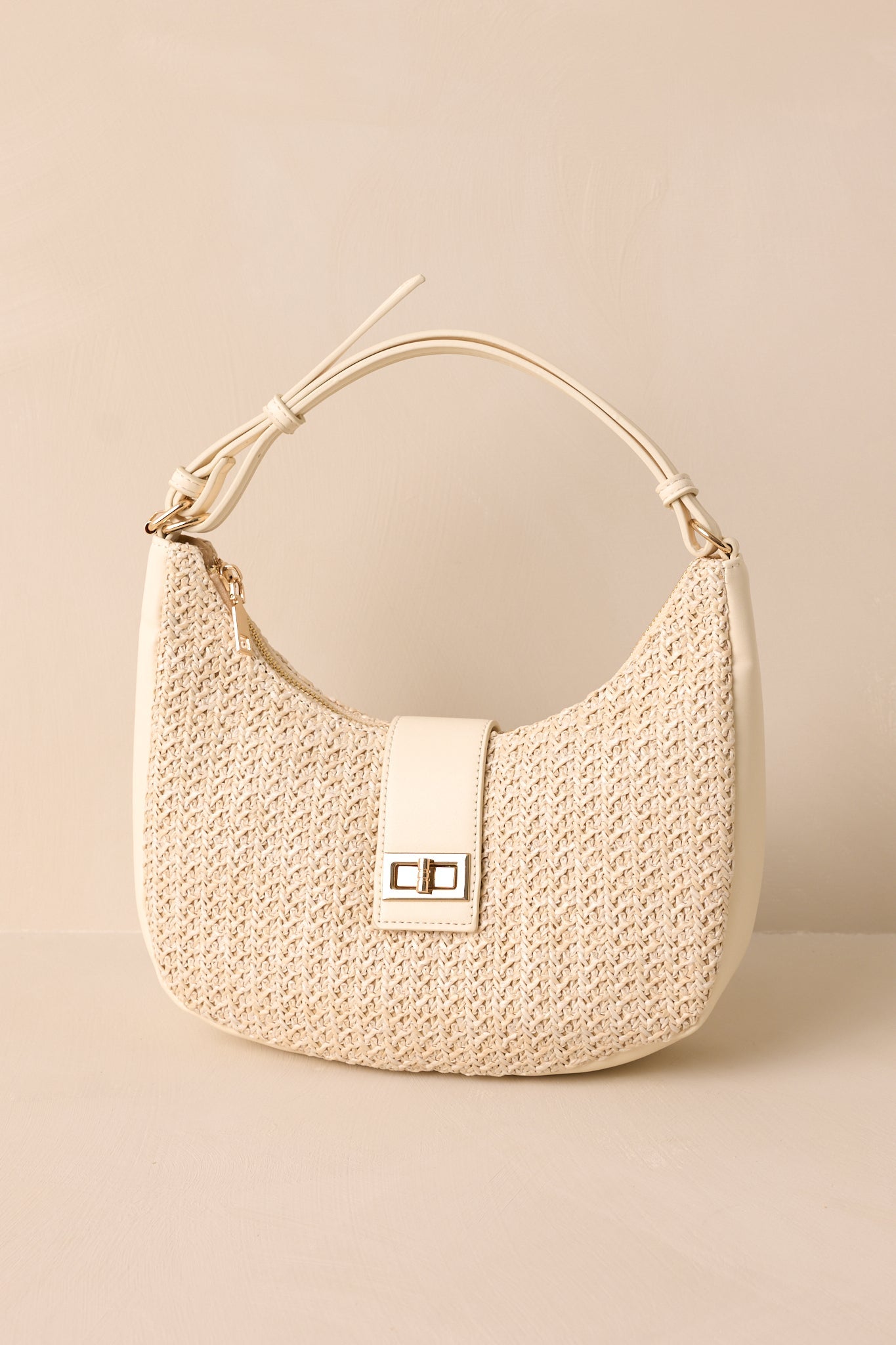 I Don't Chase Ivory Woven Handbag