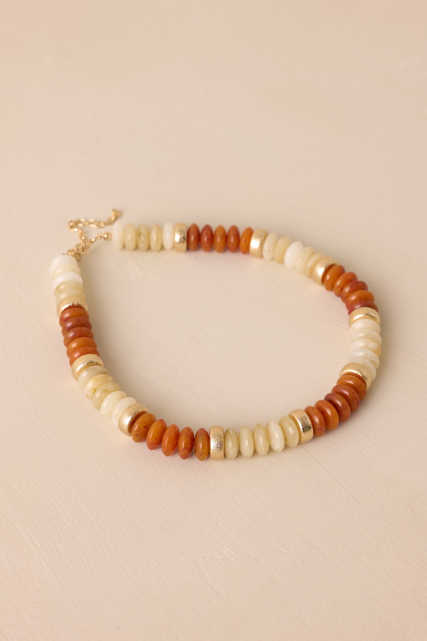 Clear As Day Brown & Gold Beaded Necklace