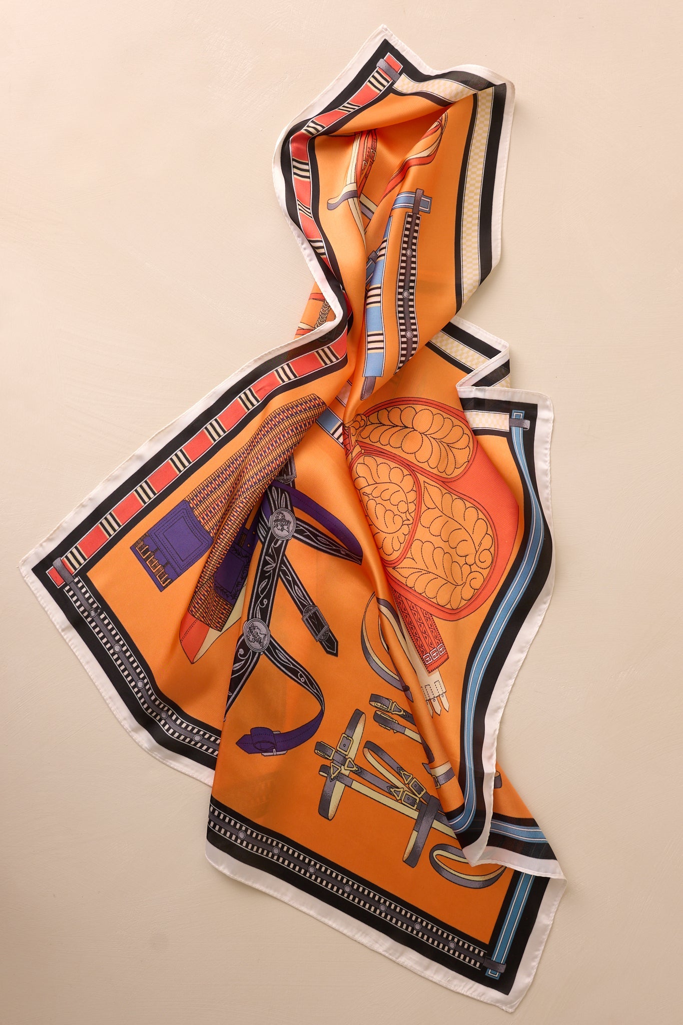 Found My Way Orange Multi Print Scarf