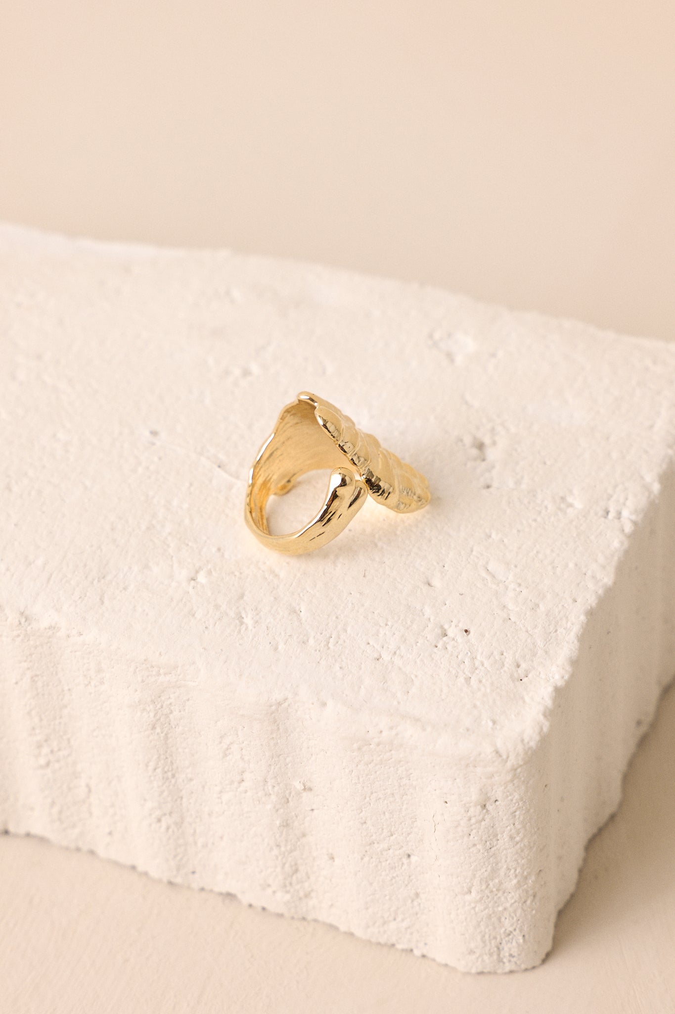 Feathered Thoughts Gold Textured Ring