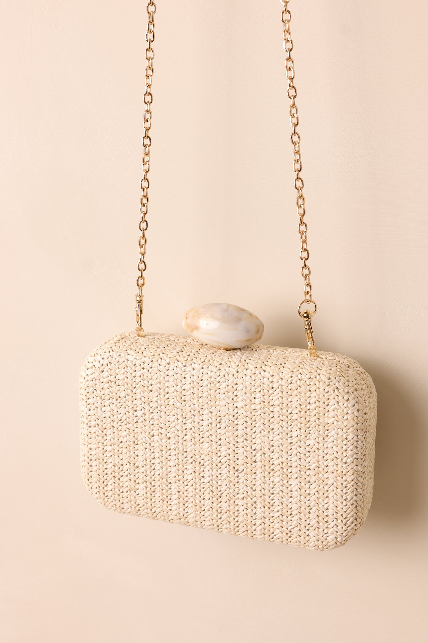 Wuthering Moors Beige Woven Clutch