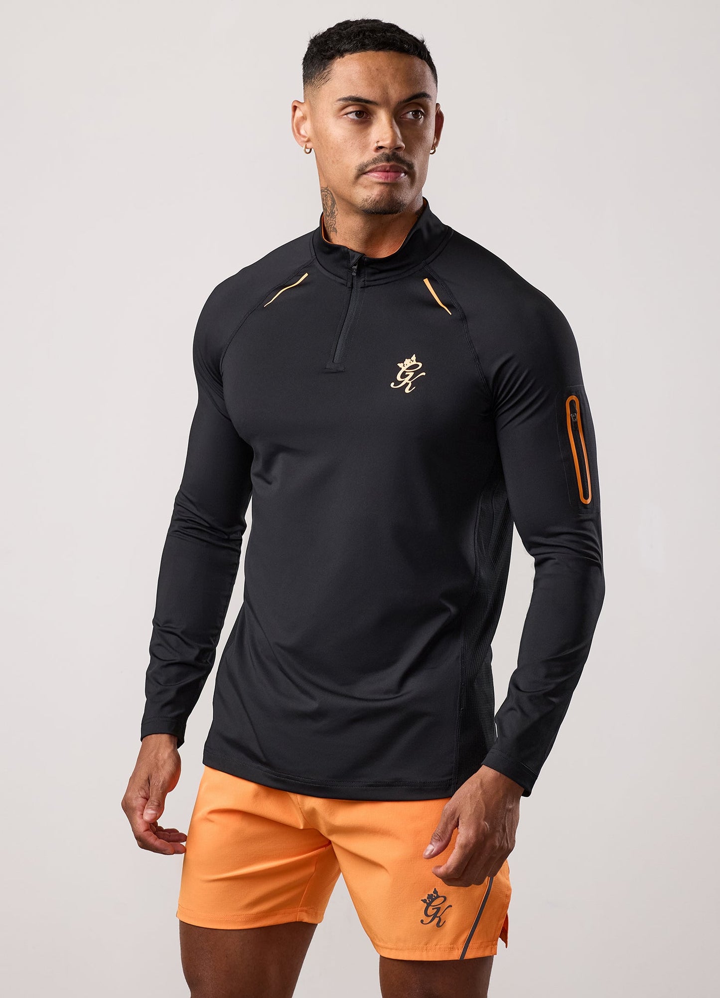 Gym King Flex 2.0 1/4 Zip Funnel - Black/Amber