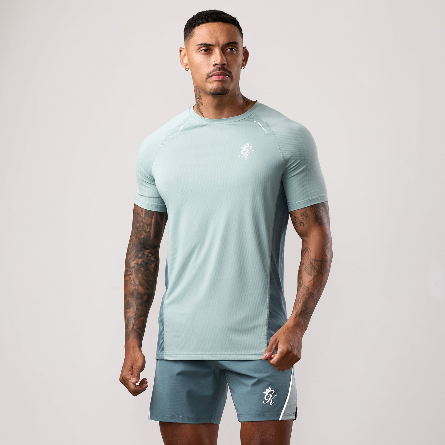 Gym King Flex 2.0 Tee - Silver Blue/Petrol Blue