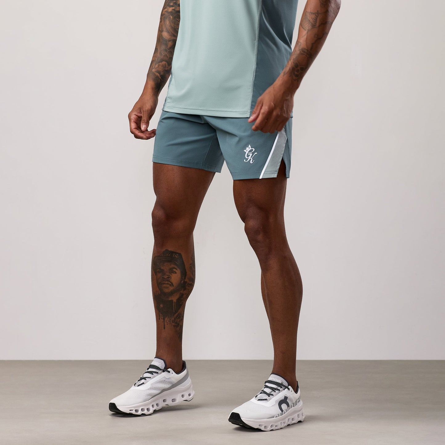 Gym King Flex 2.0 Short - Silver Blue/Petrol Blue