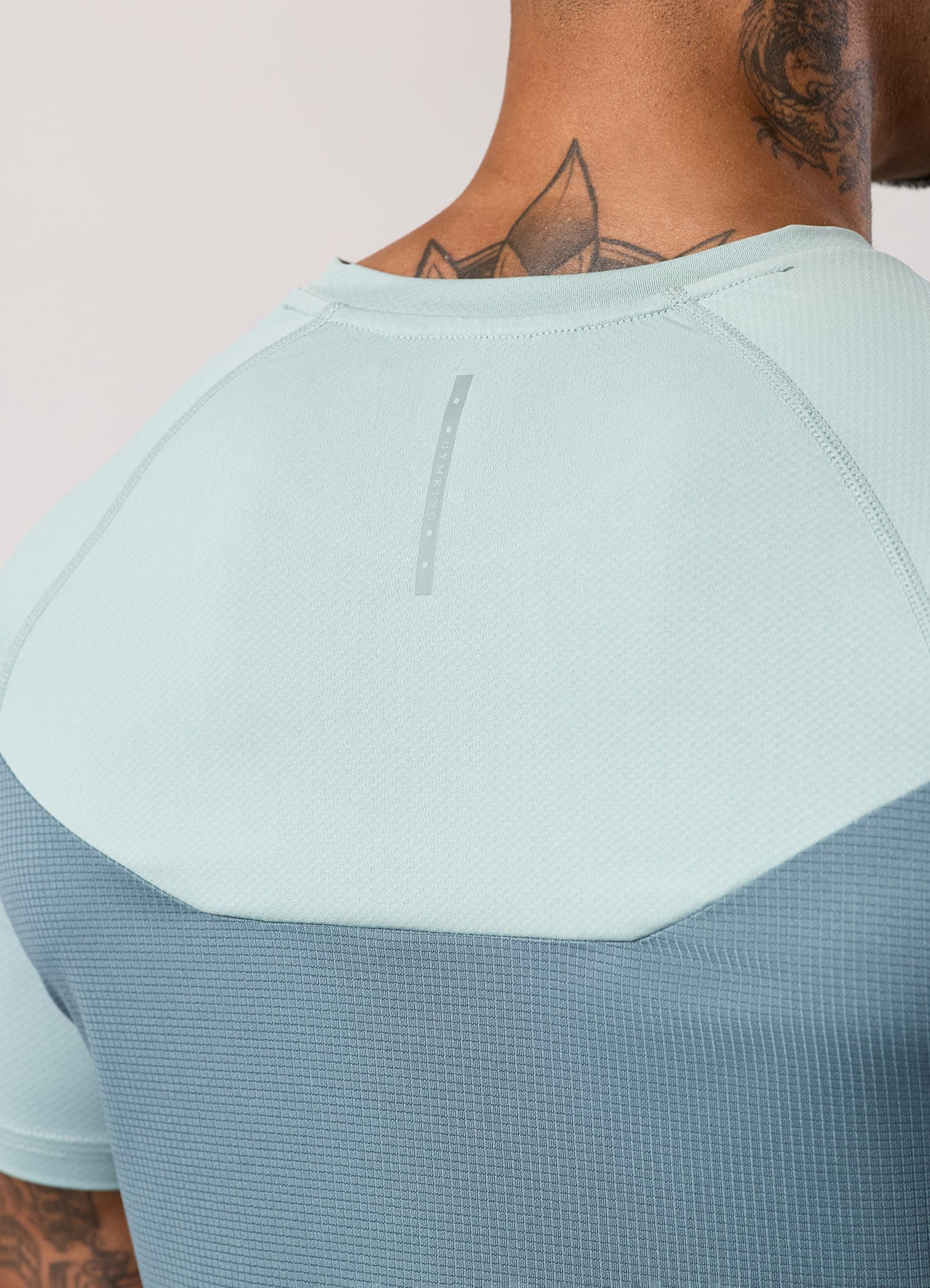 Gym King Flex 2.0 Tee - Silver Blue/Petrol Blue
