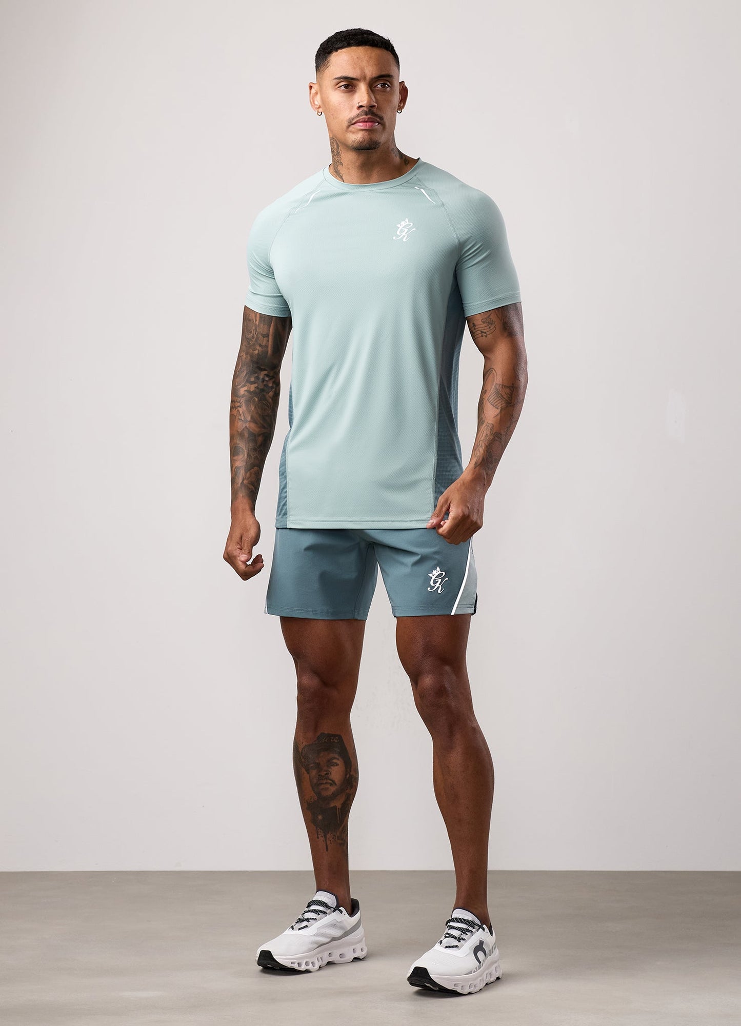 Gym King Flex 2.0 Tee - Silver Blue/Petrol Blue