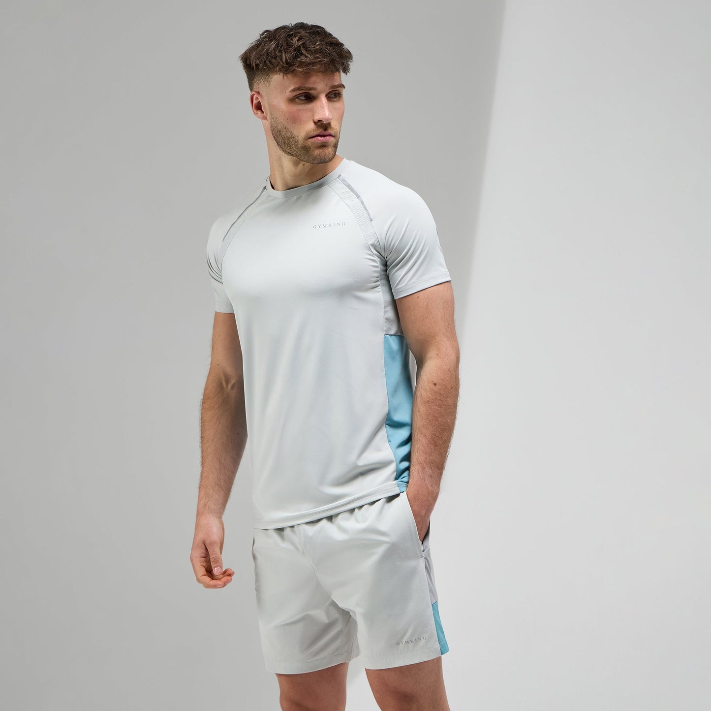 Gym King Focus Woven Tee - Light Grey/Urban Grey