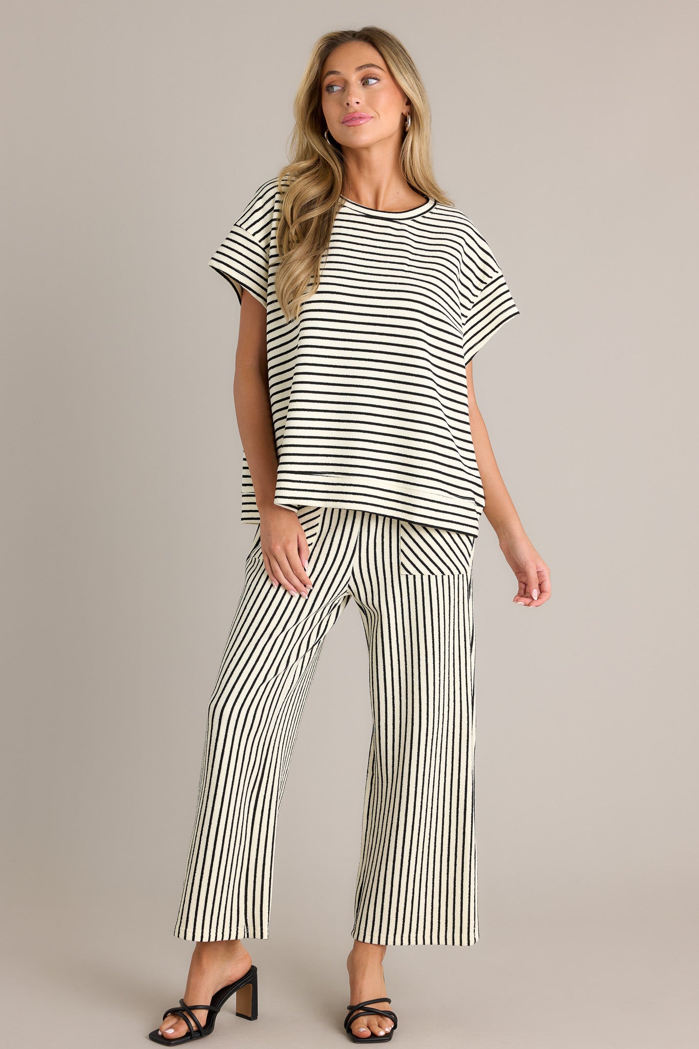 Blissful Horizon Black Stripe Top