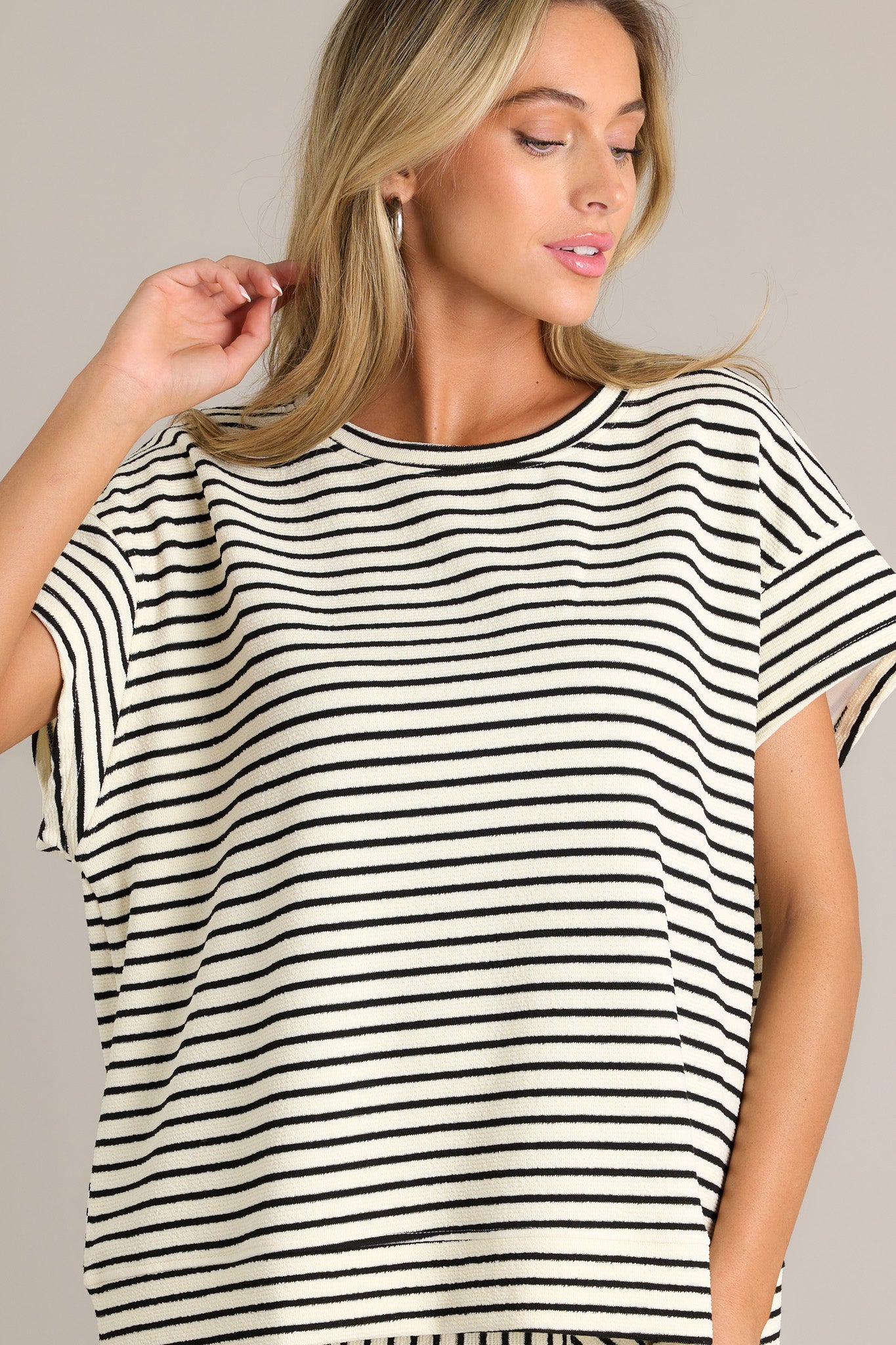 Blissful Horizon Black Stripe Top