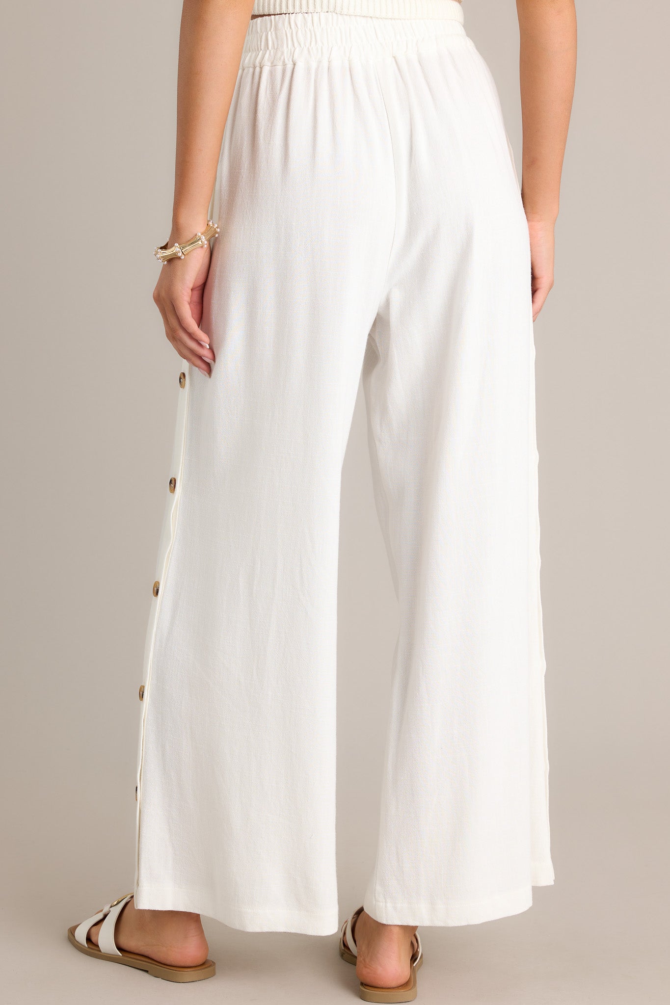 Effortless Glam Ivory Wide Leg Pants