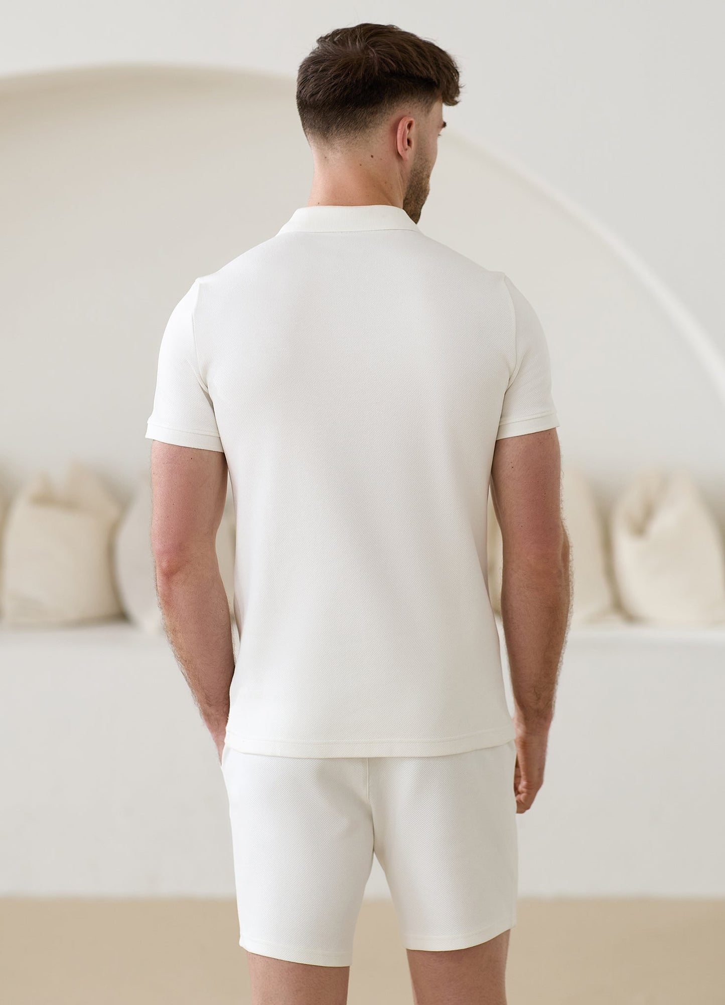 Gym King Portals Texture Polo - Cream