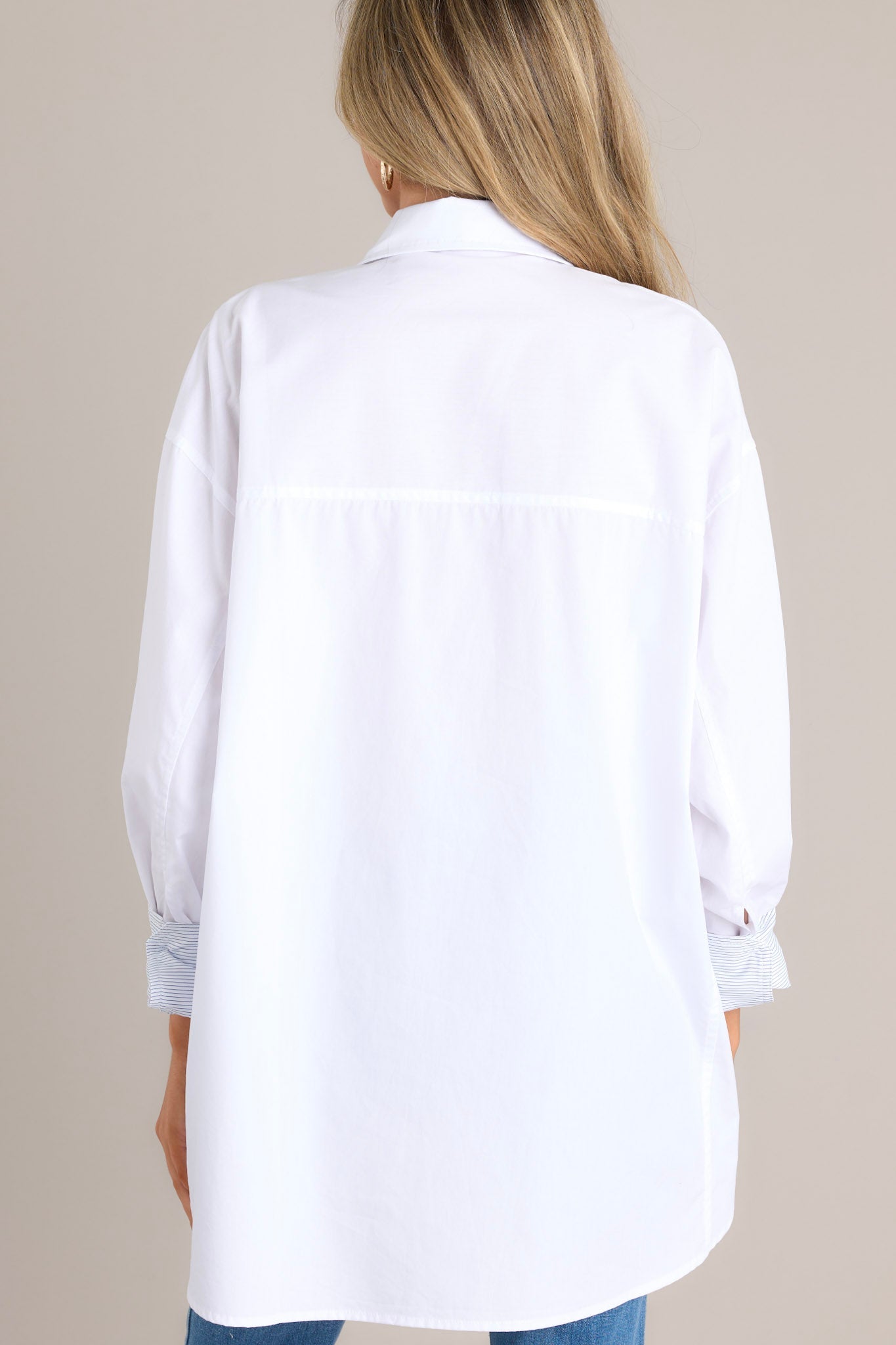 Chic Sophistication Cotton White Button Front Top