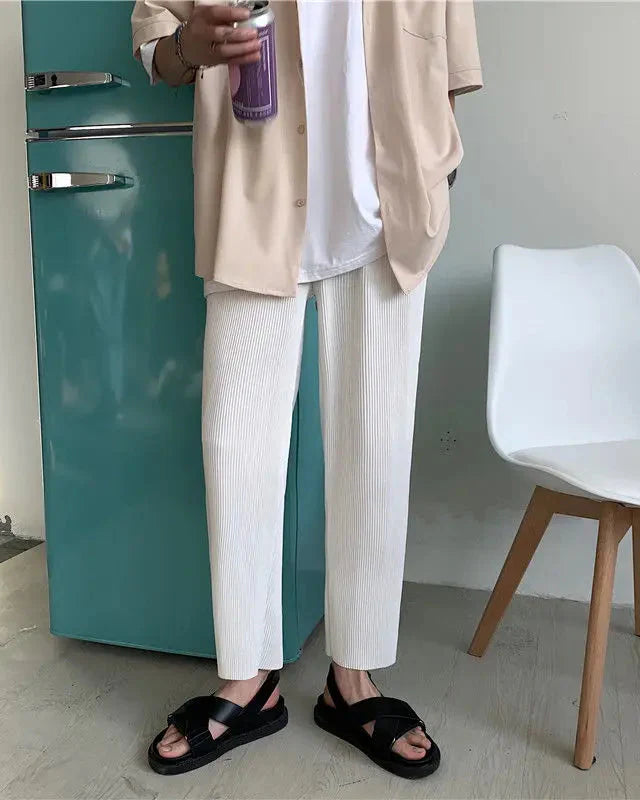 Old Money Men's Pleated and Modal Fabric Trousers - Gabin Pants