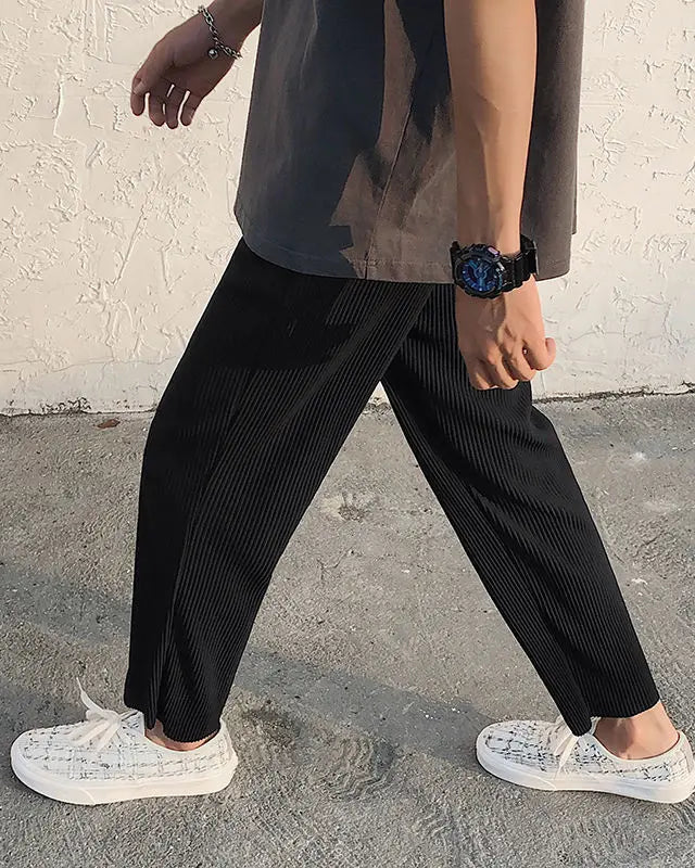 Old Money Men's Pleated and Modal Fabric Trousers - Gabin Pants