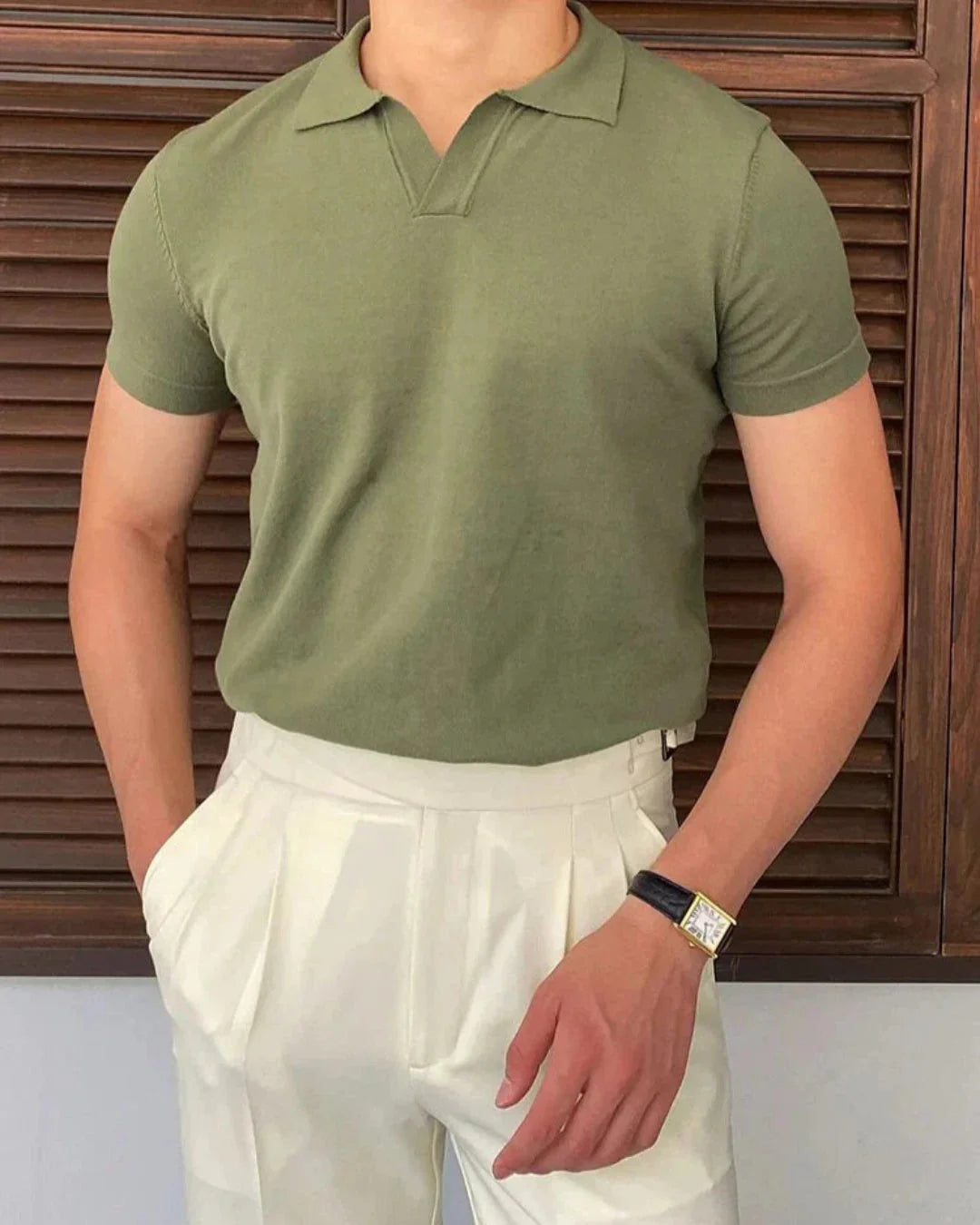 Men's Polo Shirt in Breathable Cotton and Handwoven - Ethan Polo