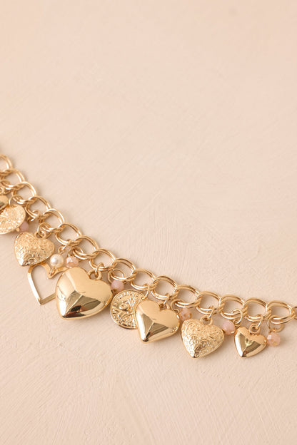 Be Mine Gold Heart Charm Bracelet