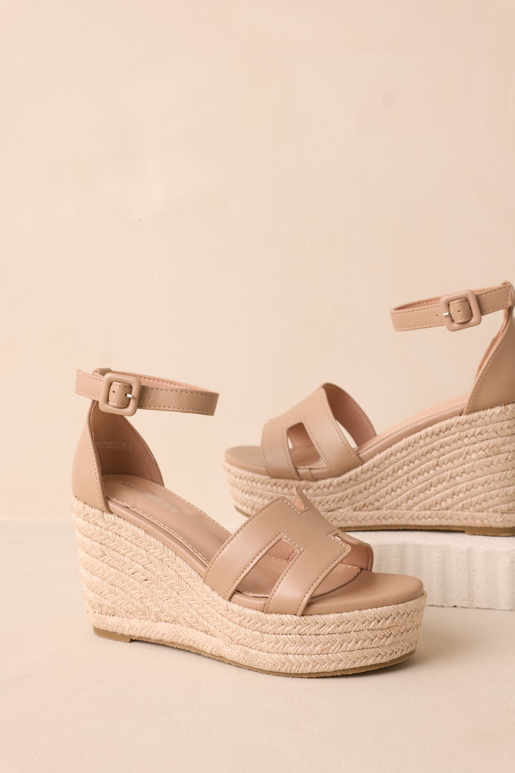 Beachside Dreaming Beige Platform Wedges