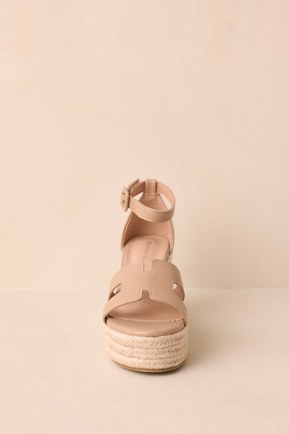 Beachside Dreaming Beige Platform Wedges