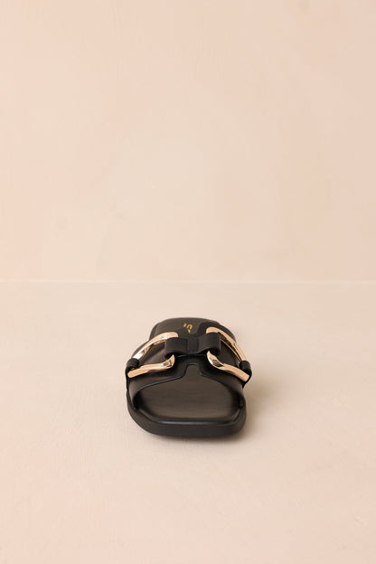Stepping Stones Black & Gold Sandals