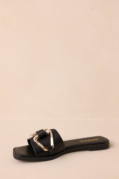 Stepping Stones Black & Gold Sandals