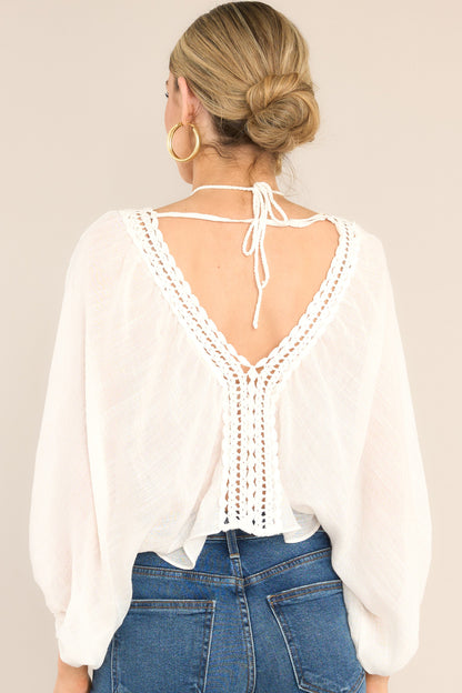 World Is Your Oyster White Crochet Top
