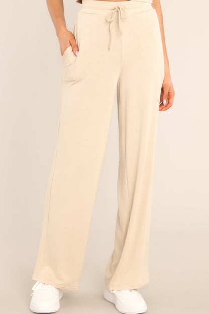 With Ease Natural Beige Wide Leg Pants