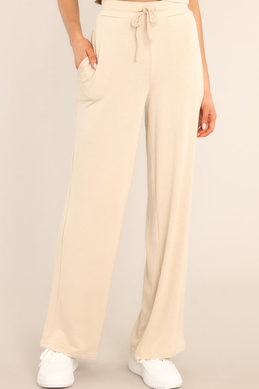 With Ease Natural Beige Wide Leg Pants