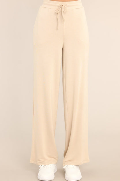 With Ease Natural Beige Wide Leg Pants
