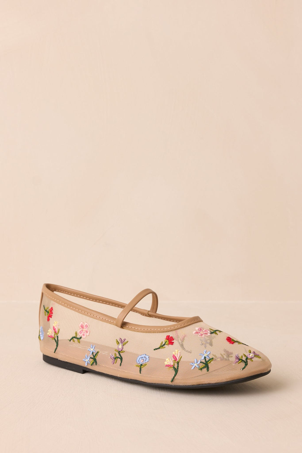 Dancing With Me Sheer Embroidered Flats