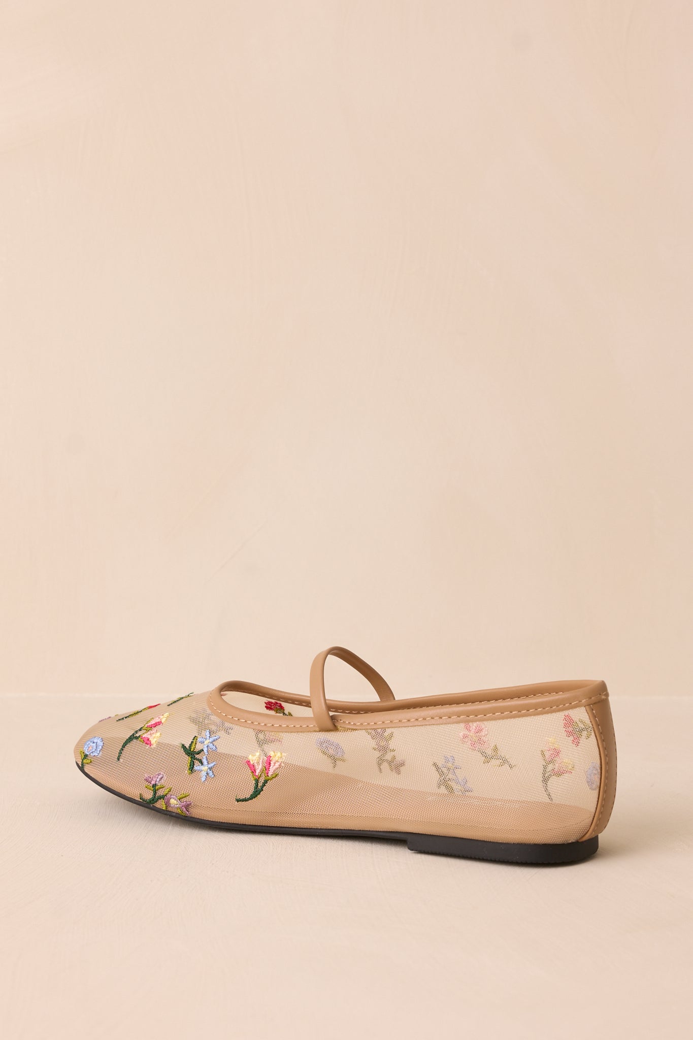 Dancing With Me Sheer Embroidered Flats