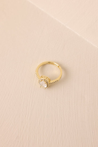 Daylight Shine Gold & Rhinestone Statement Ring