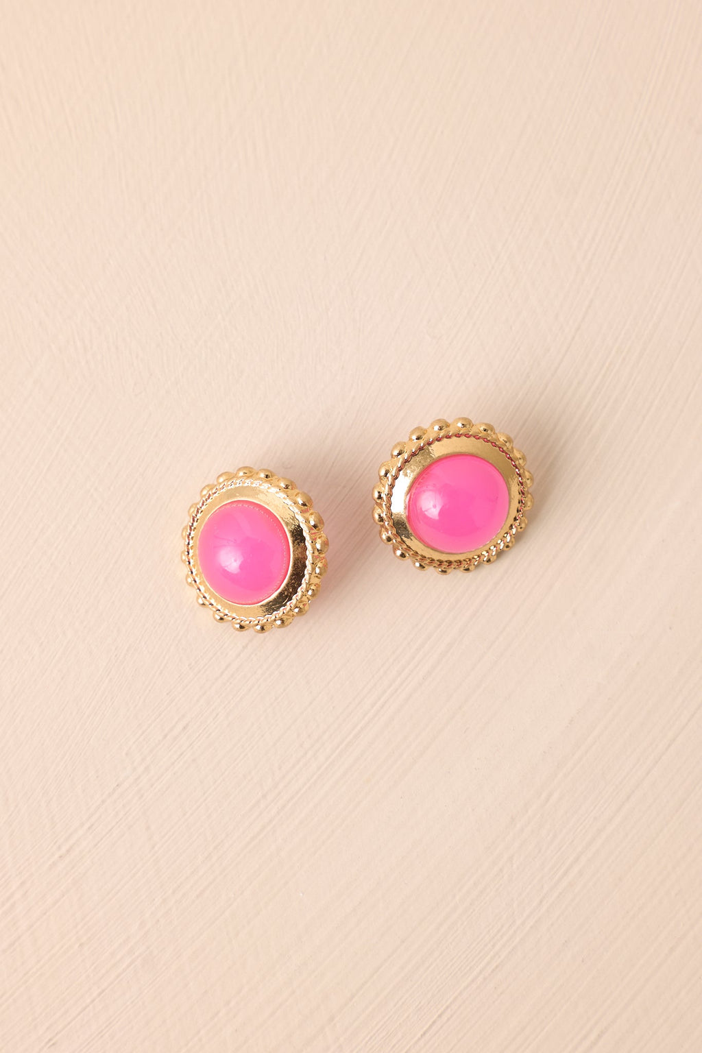 Go With Grace Gold & Pink Textured Earrings