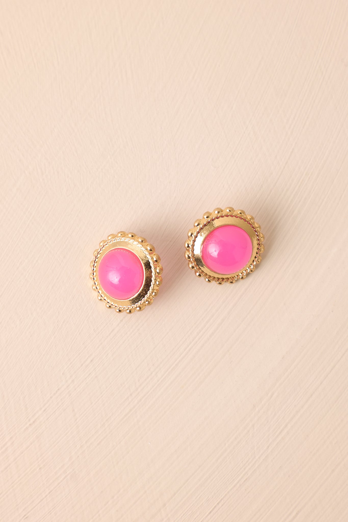 Go With Grace Gold & Pink Textured Earrings