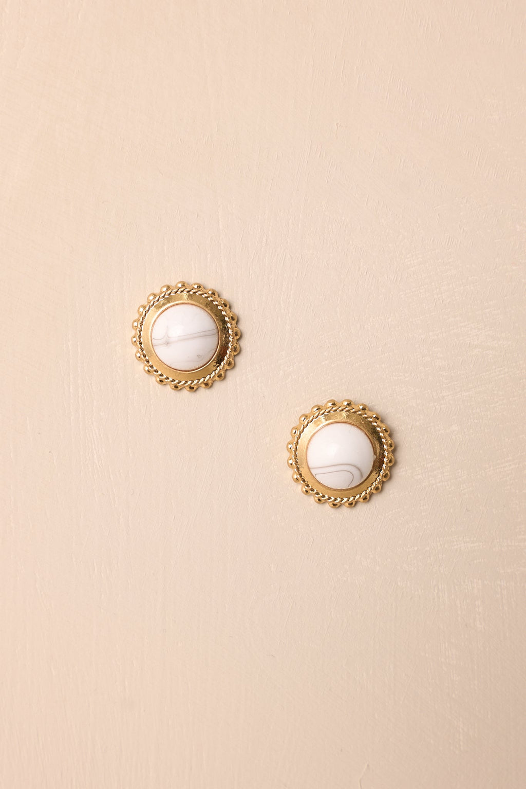 Go With Grace Gold & Howlite Textured Earrings