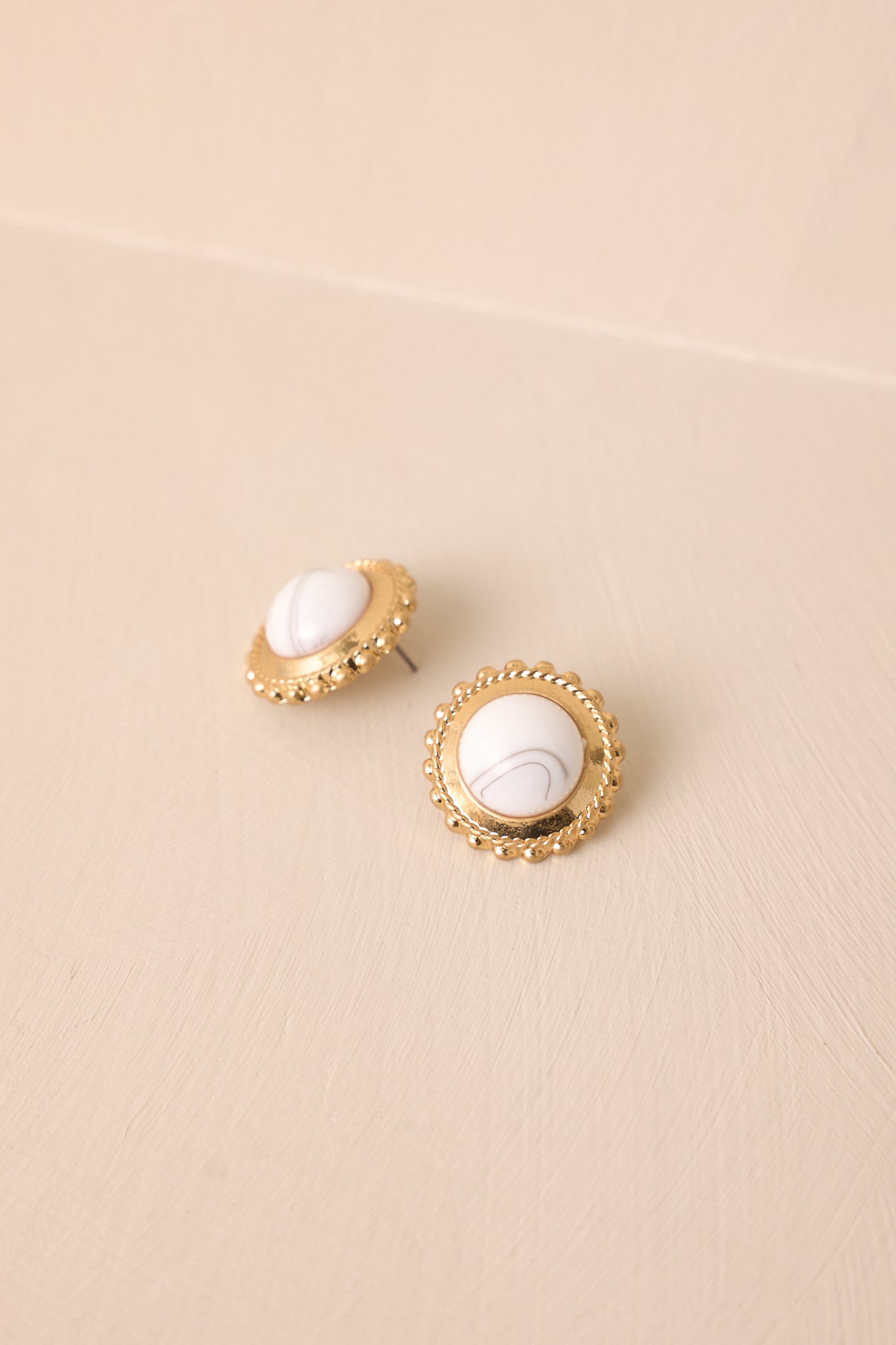 Go With Grace Gold & Howlite Textured Earrings