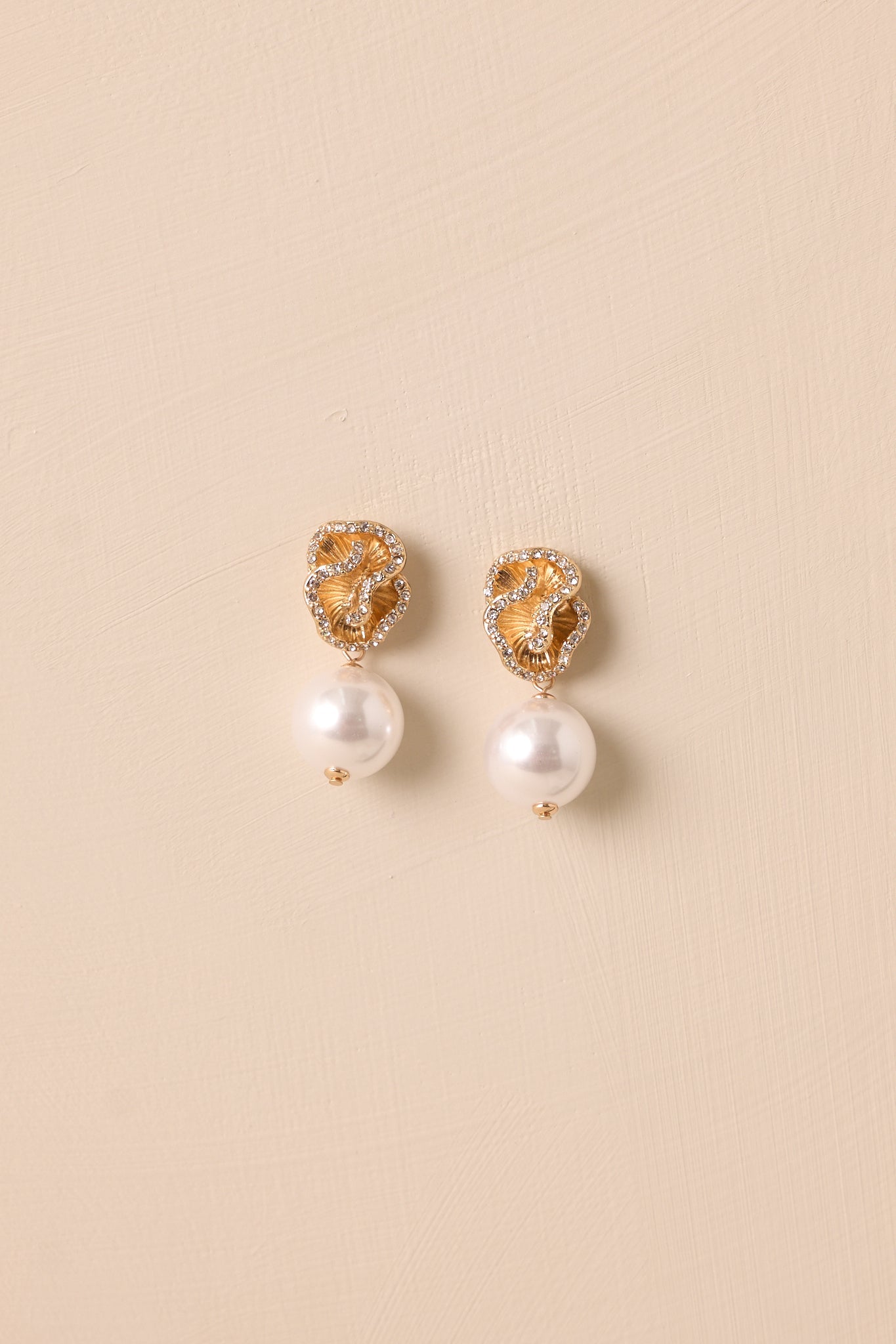 In The Loop Gold & Ivory Faux Pearl Drop Earrings