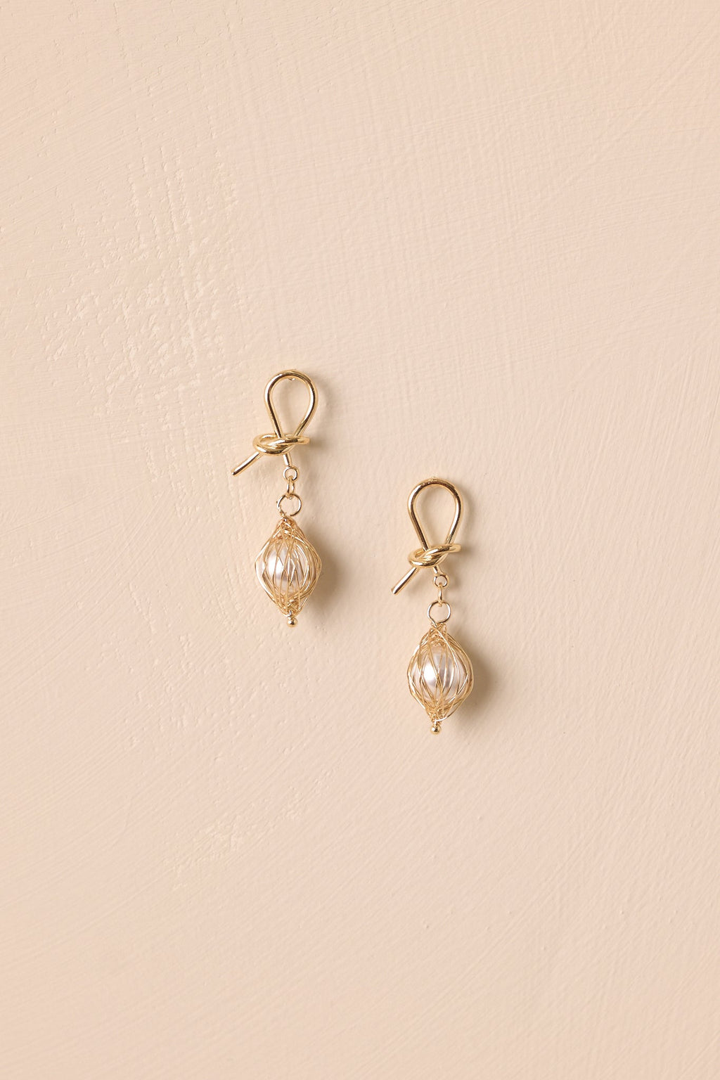 Fairy Garden Gold and Ivory Pearl Earrings
