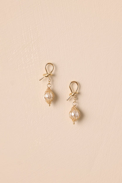 Fairy Garden Gold and Ivory Pearl Earrings