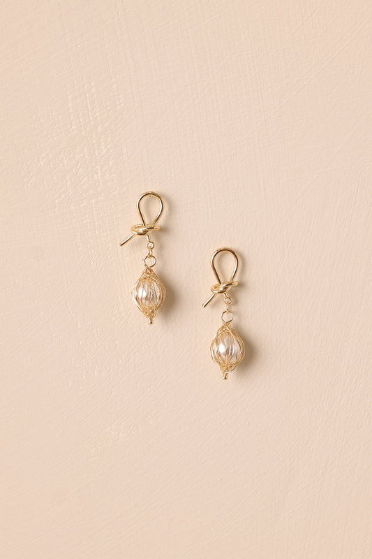 Fairy Garden Gold and Ivory Pearl Earrings