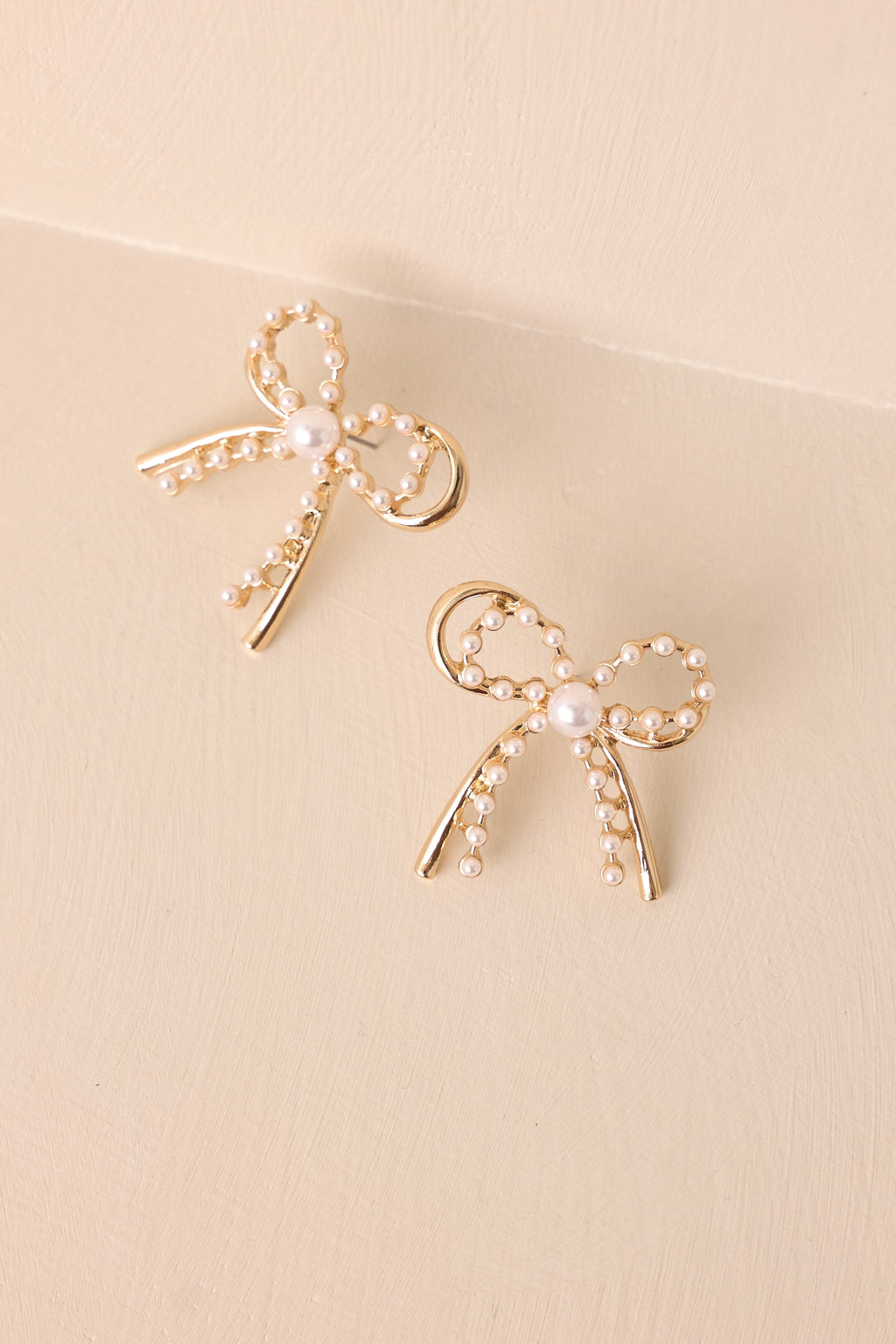 Best Of Both Worlds Gold & Ivory Pearl Bow Earrings