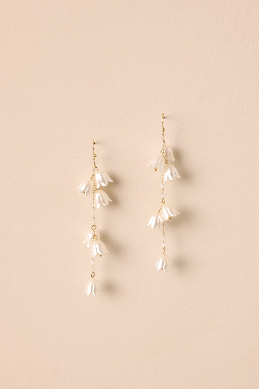 Flower Child Ivory Pearlescent Lily Of The Valley Drop Earrings