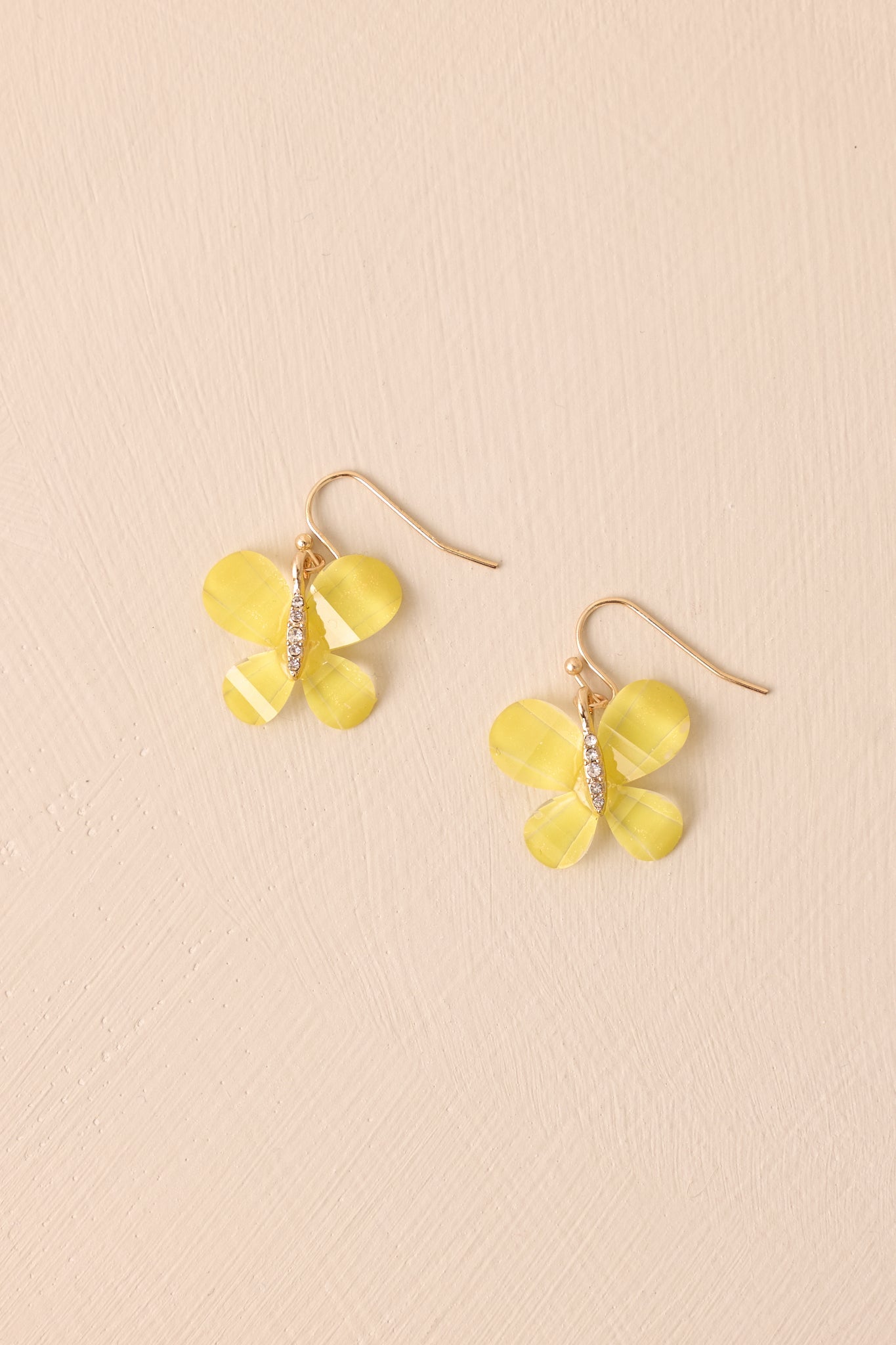 Flutter By Yellow Butterfly Earrings