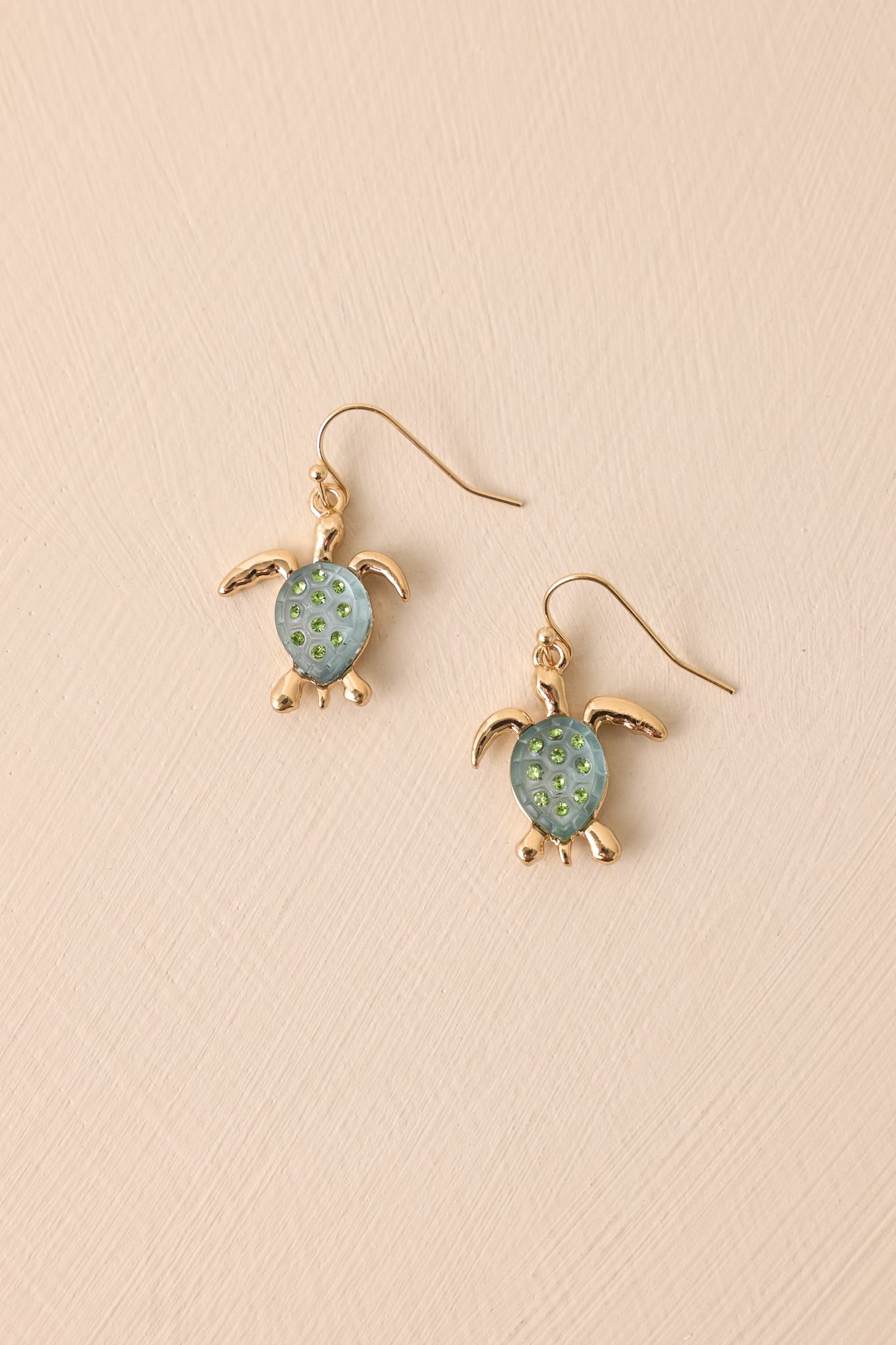 Drifting Tides Gold & Turquoise Turtle Drop Earrings