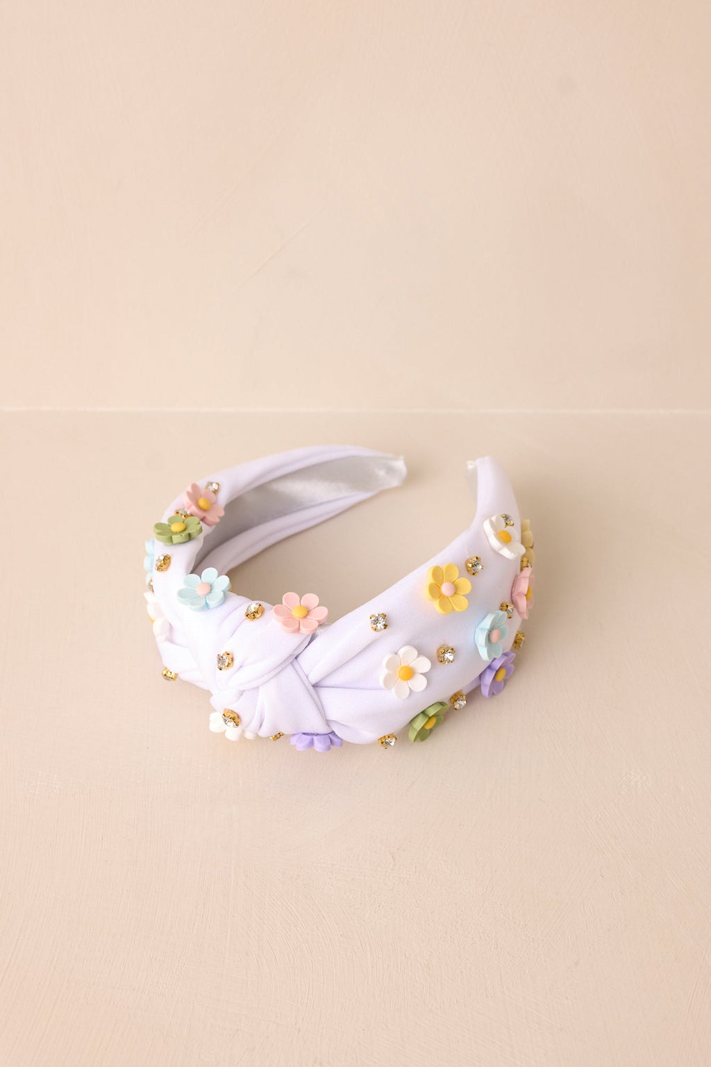 Being Authentic White Floral Bead Knot Headband