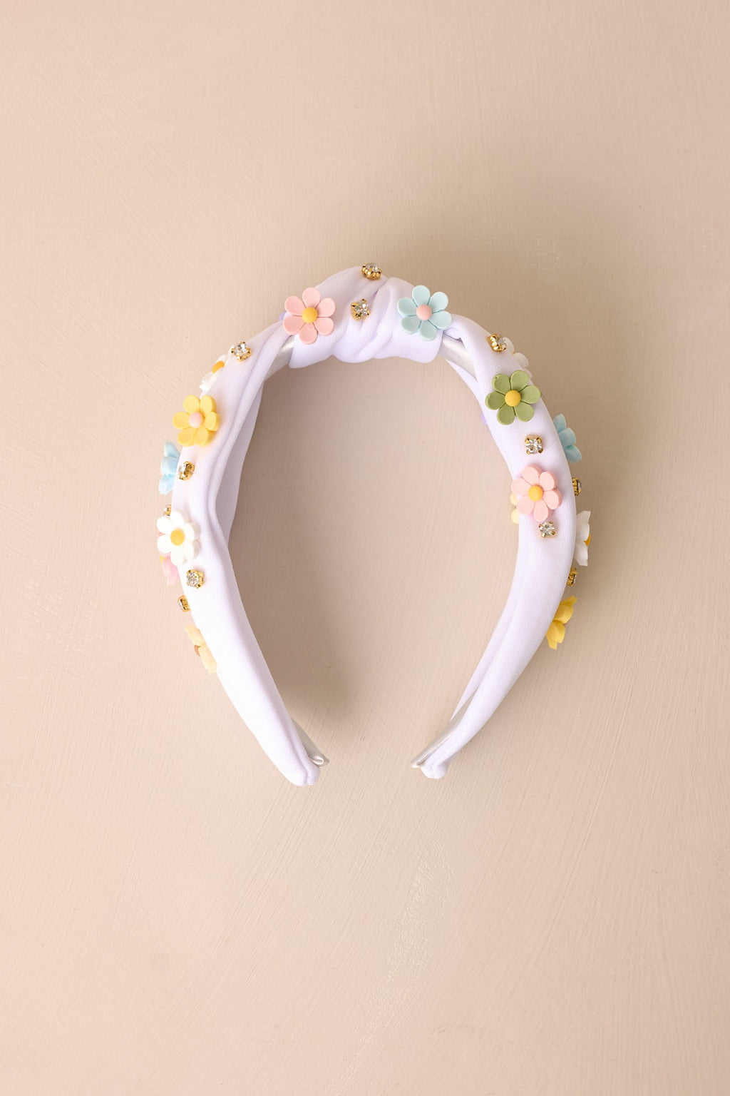 Being Authentic White Floral Bead Knot Headband