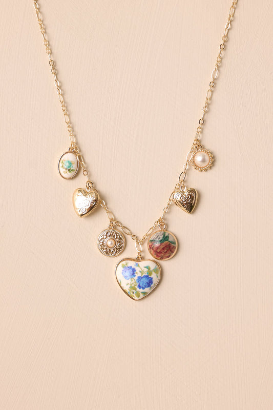 Debutante Of The Season Gold Multi Charm Necklace