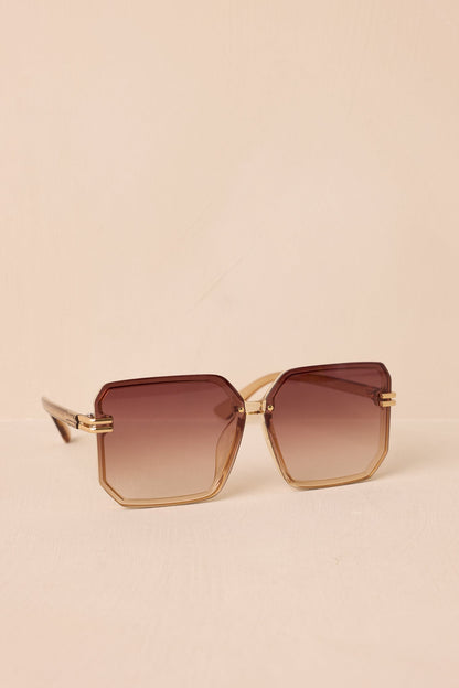 Glistening Lights Brown Square Sunglasses