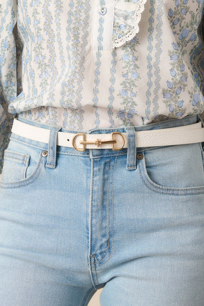 Endless Charm White Textured Belt