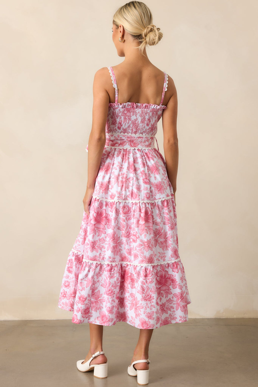 Darcy La France Dianthus Pink Floral Cotton Maxi Dress