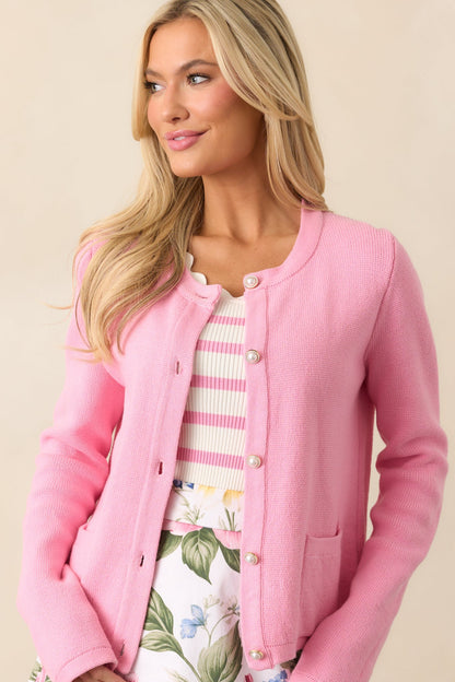 Kennedy Lantana Pink Cotton Cardigan